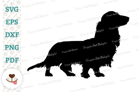 Long Hair Dachshund Silhouette Svg Png Graphic by Doggie Art Delight ...