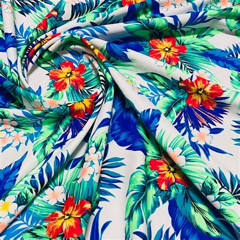 Best Seller Hawaiian Tropical Floral Print Nylon Lycra Spandex Fabric