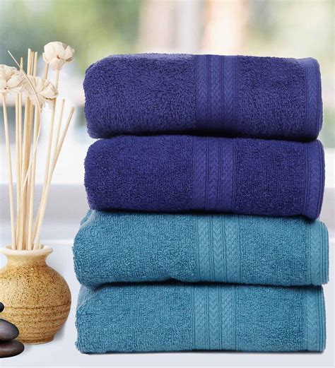 Buy Multicolor Cotton Solid 450 GSM Pack Of 4 Hand Towels At 36 OFF