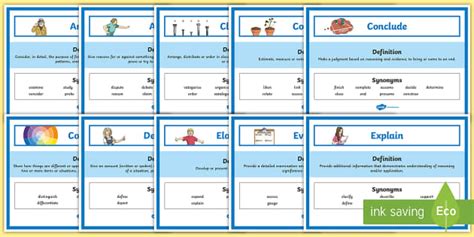 Cognitive Verbs Australian Curriculum Display Posters