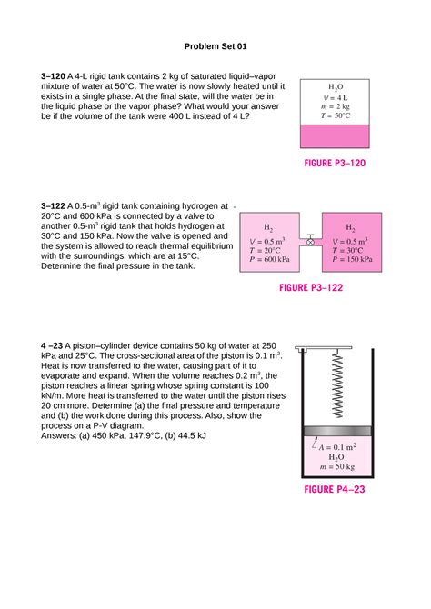 Problem Set St Law Closed Problem Set A L Rigid Tank