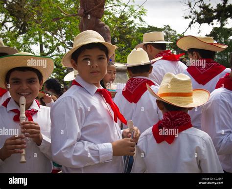 Young boys in traditional dress at a fundraiser in Honduras Stock Photo ...