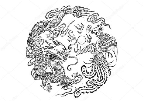 Dragon and phoenix ⬇ Stock Photo, Image by © zenjung #2260246