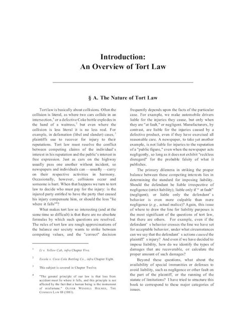 Pdf Introduction An Overview Of Tort Law Gonzaga Universityguweb2