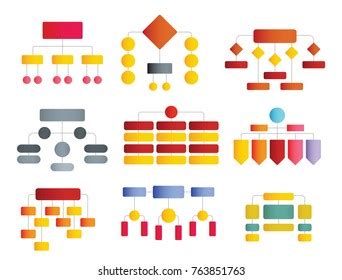 Flowchart Flat Schemes Hierarchy Diagrams Set Stock Vector (Royalty Free) 763851763 | Shutterstock