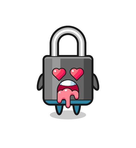 Premium Vector The Falling In Love Expression Of A Cute Padlock With