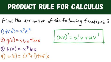 Product Rule For Calculus Youtube