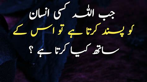 Allah Kisi Ko Passand Krta Hai To Is K Sath Kia Krta Hai Islamic Quotes