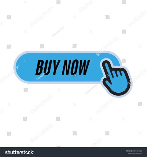 Buy Now Button With Hand Clicking Icon Royalty Free Stock Vector