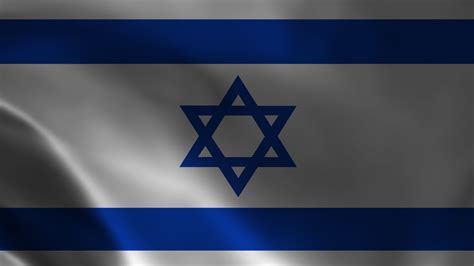 Israel flag waving in wind animation. close up view Israel flag Flying ...