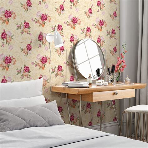 Papel De Parede Adesivo Vinilico Lavável Rosas Flores Floral Ssfl 030