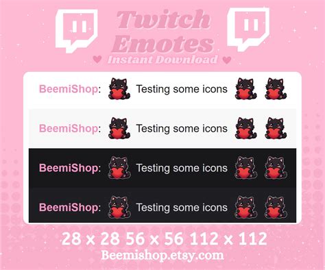 Twitch Emotes Discord Emote Black Cat Emotes Fluffy Hugging Love Heart