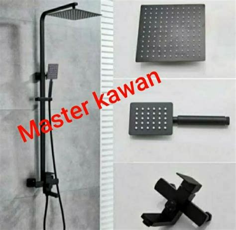 Jual Shower Tiang Kotak Hitam Minimalis Komplit Set Di Lapak Master