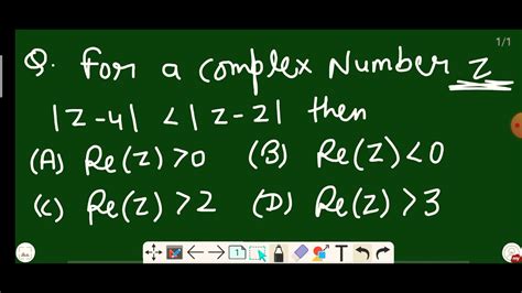 Complex Numbers Set 1 Q 4 NVS KVS DSSSB RPSC TGT PGT MATHS IIT JEE NDA