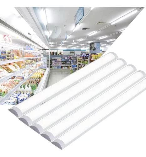 5 Luminaria Tubular Linear Led 40w Sobrepor 120cm Frio Teto Frete grátis