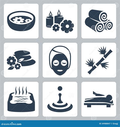 Vector Spa Icons Set Stock Vector Illustration Of Medical 34988847