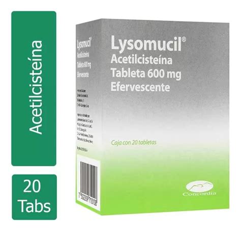 Lysomucil 600 Mg Caja Con 20 Tabletas Efervescentes Envío gratis