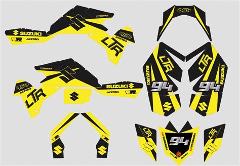 Kit gráfico Suzuki LTR 450 Amarelo Fábrica Loja de kits gráficos