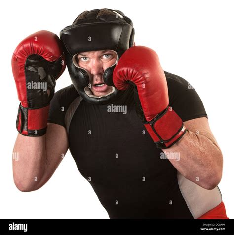 Fighter In Guard Position Stock Photo - Alamy