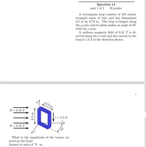 Solved A Rectangular Loop Consists Of 105 Closely Wrapped Chegg