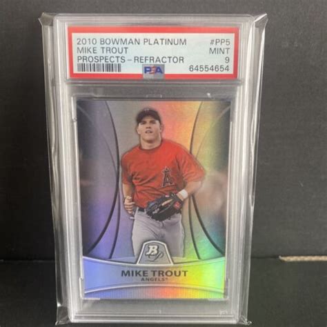 Bowman Platinum Rookie Mike Trout Rc Refractor Psa Mint Ebay