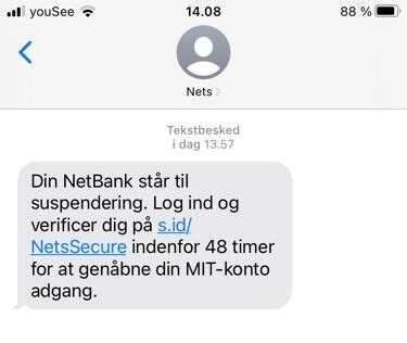 Nets advarer om falsk sms i omløb Det er svindel BT Samfund