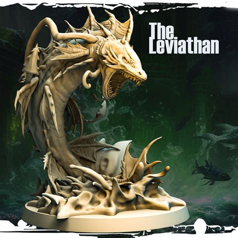 Dnd Leviathan Miniature Underwater Monster Miniature Serpent Aberration 32mm Scale 50mm Base Dnd ...