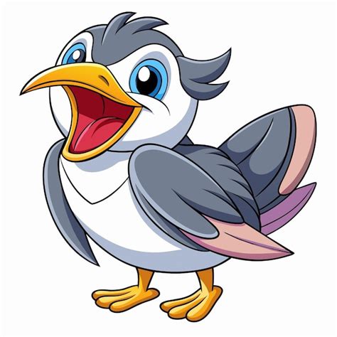 Premium Vector Antarctic Tern Bird Dancing Vector Kawaii