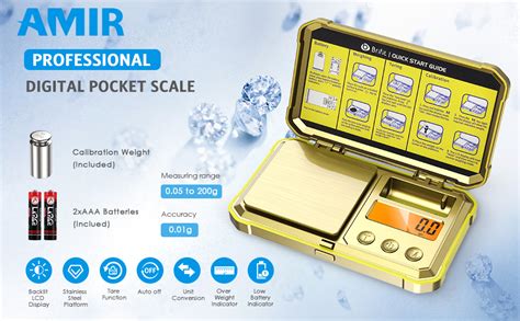 Amir G G Digital Pocket Scale Upgraded Mini Gram Scale With Cal