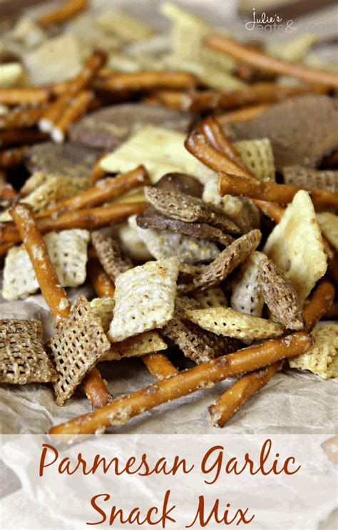 Parmesan Garlic Snack Mix Julie S Eats And Treats