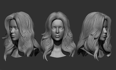 28 Female hair 3D model | CGTrader