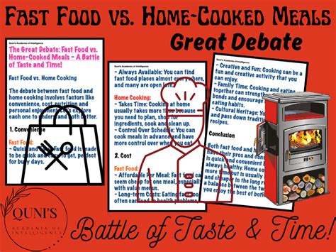 The Great Debate Fast Food Vs Home Cooked Meals A Battle Of Taste