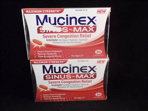 Mucinex Maximum Strength Sinus Max Severe Congestion Relief 40 60 Or 80 Count Ebay