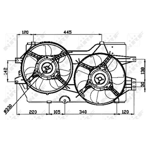 NRF LÜFTER MOTORKÜHLUNG 328mm passend für CHRYSLER GRAND VOYAGER DODGE