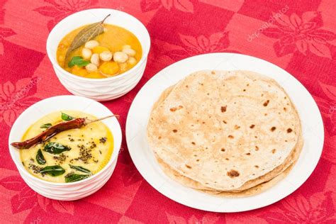 Chapati with Dal and Vegetable Curry Stock Photo by ©solomonjee 43304257