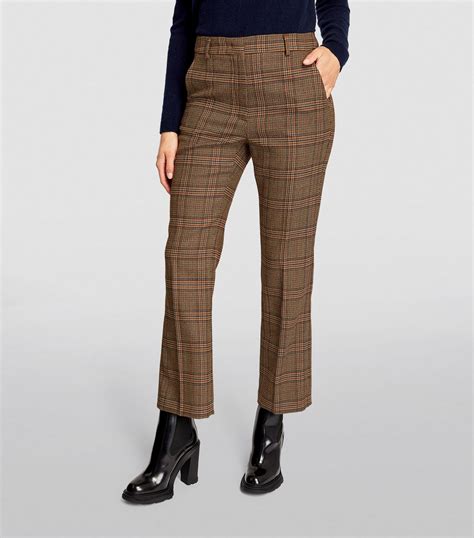 Womens Weekend Max Mara Brown Check Tailored Trousers Harrods Uk