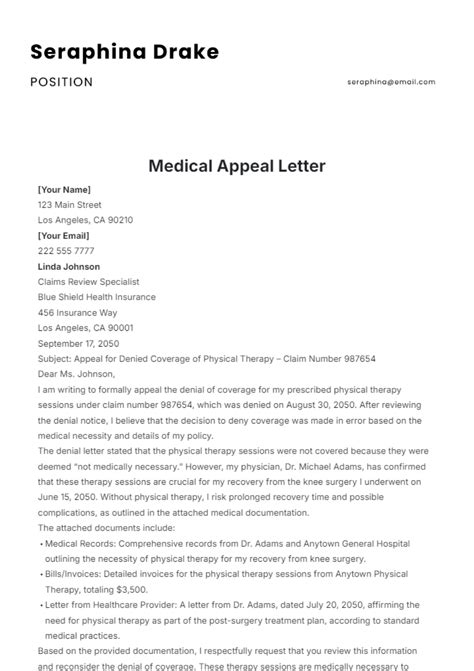 Free Medical Appeal Letter Template Edit Online And Download