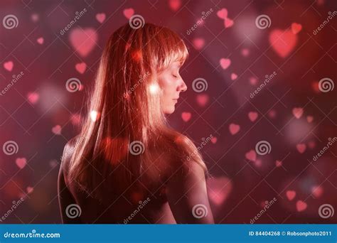 Woman Dreaming About Love Stock Photo Image Of Eyes 84404268