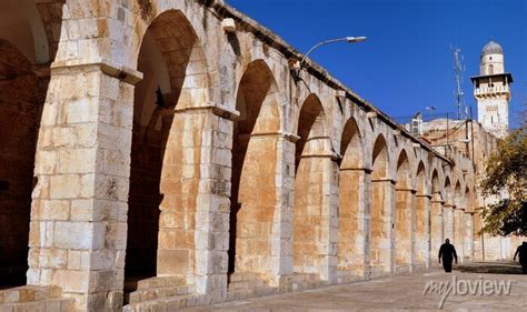 Arkaden auf dem komplex em al aqsa moschee em tempelberg em jerusalém