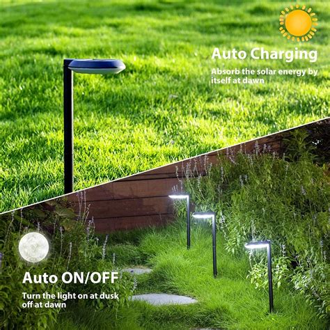 Outdoor Solar Path Lights Waterproof Landscape Pathway Light with 6 ...