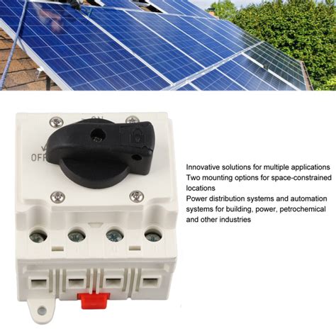 Dc Solar Disconnect Switch 32a Flexible Pc Flame Retardant Housing Photovoltaic Circuit Isolator