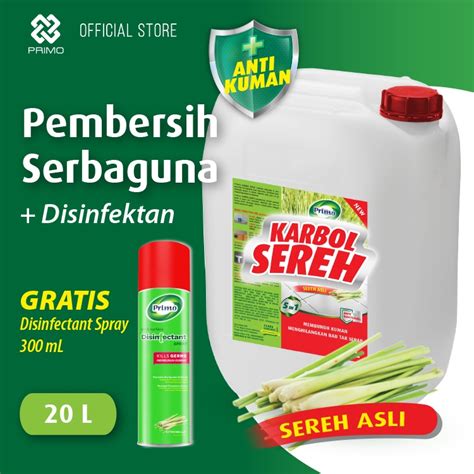 Jual PRIMO Karbol Sereh Citronella Asli Pembersih Lantai Disinfektan 20