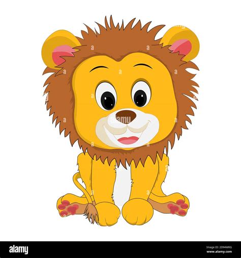 Illustration lion cub Cut Out Stock Images & Pictures - Alamy