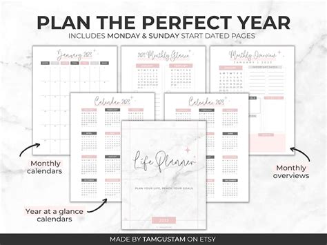 2023 Planner Printable 2023 Calendar Dated Planner Undated - Etsy