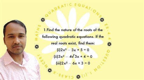 Maths Ncert Class X Exercise 4 4 Q1 I Ii Iii Find Nature Of Roots