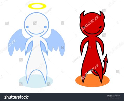 Cartoon Devil Angel Stock Vector Royalty Free 132174077 Shutterstock