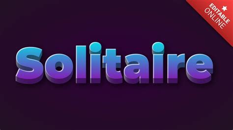 Solitaire Magischer 3D Text Blau Violett Texteffekt Generator