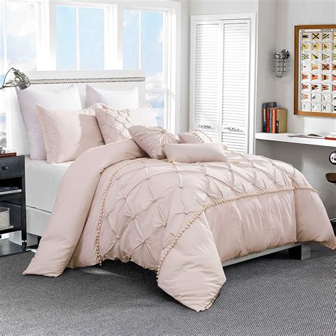 Pink Camo Full Size Bed Set Comforter Shams Pinch Pleat Cushions