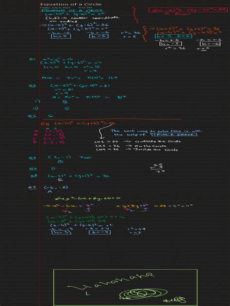 Equation of A Circle | PDF