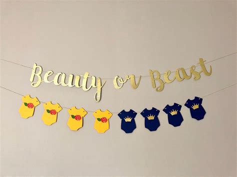 Gender Reveal Beauty Or Beast Inspired He Or She Gender Reveal Etsy